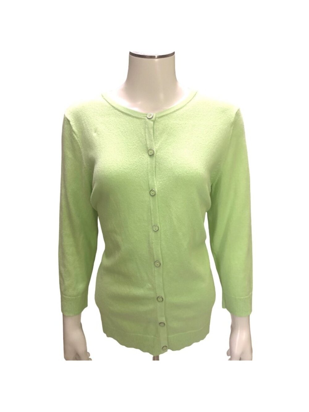 Christopher Banks Small Lime Green Button Up Cardigan Sweater Classic Workwear